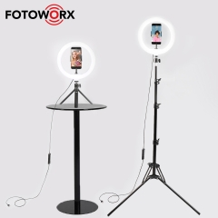 10 inch LED Ring Light with Ball head Phone Holder USB Powered