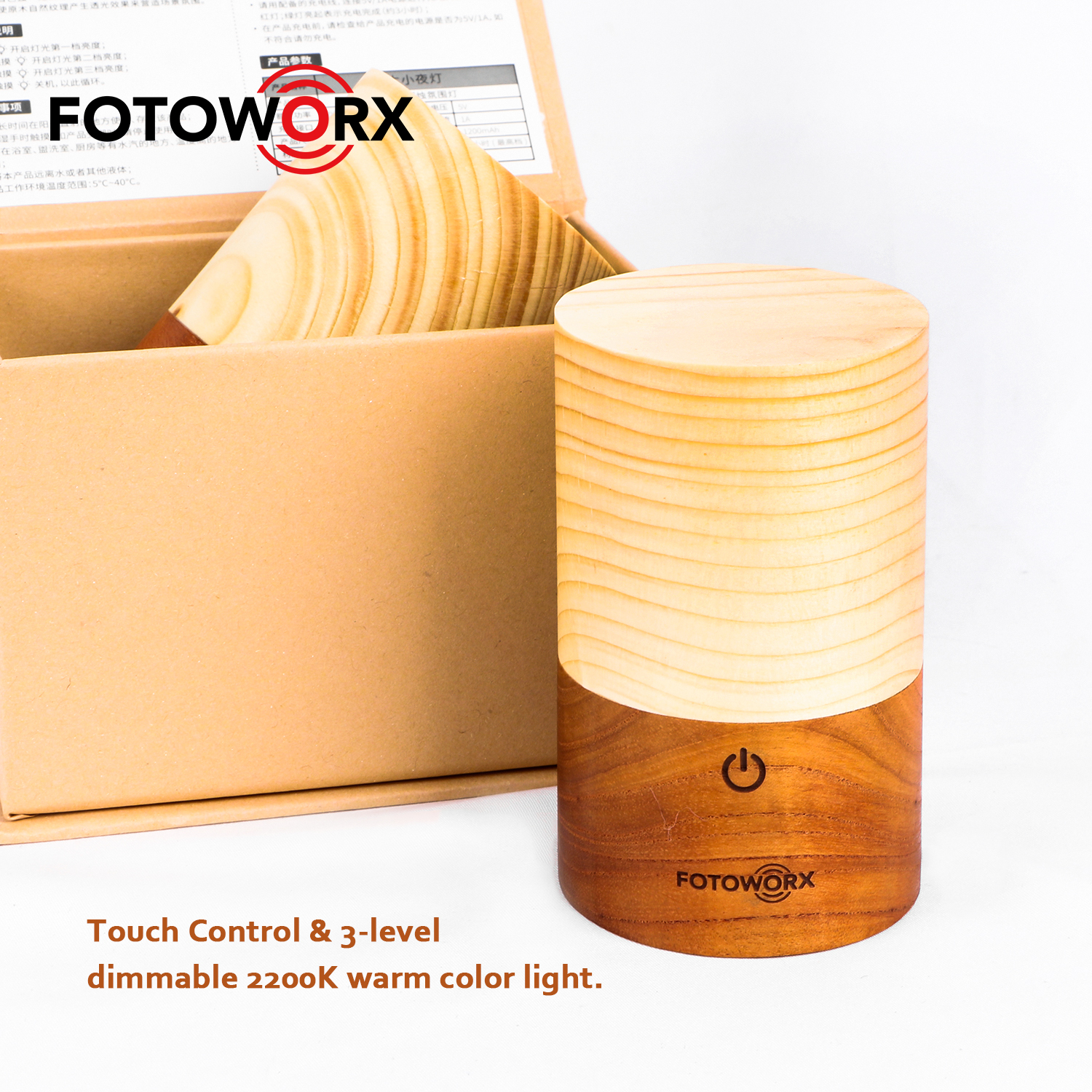 Touch Sensor Night Light Genuine LED Wood Light