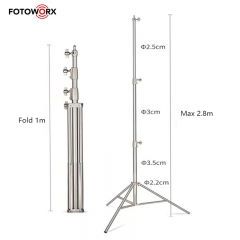 2.8m Stainless Steel Tripod Light Stand